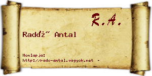 Radó Antal névjegykártya